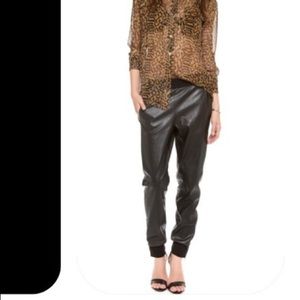 BCBGMAXAZRIA Sugi Faux-Leather Jogger Black.